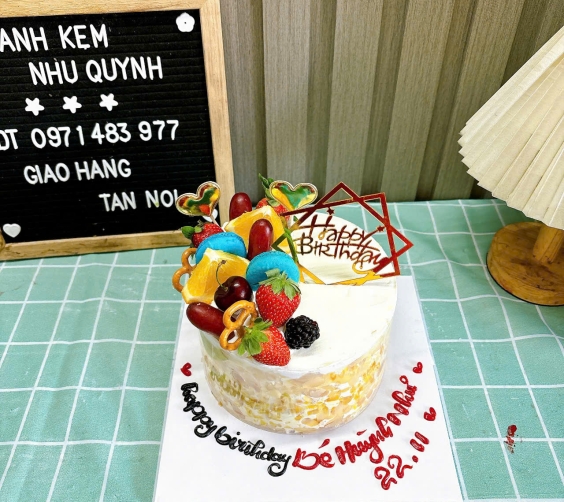 Bánh kem bắp trái cây 