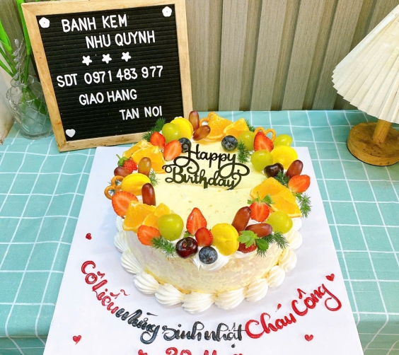 Bánh kem bắp trái cây 