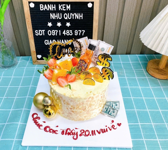 Bánh kem bắp trái cây chúc mừng chị gái